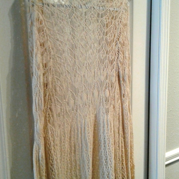 Bohemian Crocheted Cardigan Open Front Stunning Eggshell FINAL SALE - Picture 5 of 15
